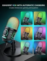 MRSDY V5 RGB USB Gaming Mikrofon – Noise Cancelling, Gain & Mute, PC/Mac/PS5 Uyumlu