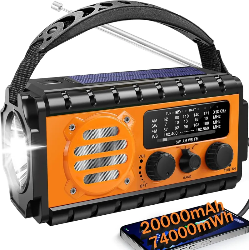 QAUYYW Güneş Enerjili El Kranklı Acil Durum Radyosu