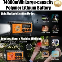 QAUYYW Güneş Enerjili El Kranklı Acil Durum Radyosu
