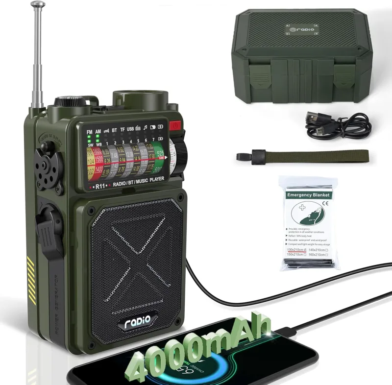 Emgykit R11 Acil Durum Radyosu – NOAA/AM/FM/SW, Güneş ve Krank