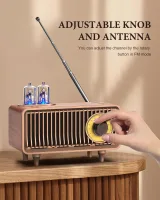 COLSUR Retro Bluetooth Hoparlörlü Vintage FM Radyo