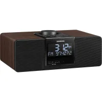 Sangean RCR-40 ahşap saatli radyo çapraz açıdan