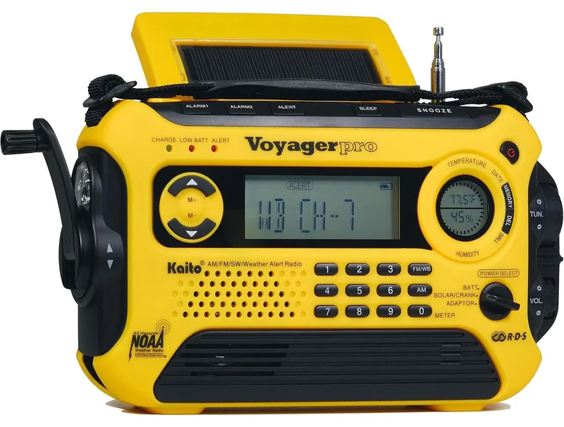 Kaito KA600 Voyager Pro Acil Durum Radyosu (Sarı) – Güneş Paneli, El Krankı, AM/FM/LW/Kısa Dalga