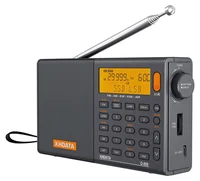 XHDATA D-808 dünya radyosu önden görünüm, teleskopik anten açık