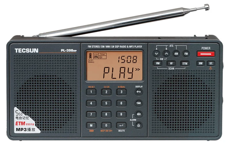 Tecsun PL-398MP Çift Hoparlörlü Dünya Radyosu – FM/AM/LW/SW, MP3 Çalar