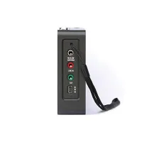 Tecsun PL-398MP sol yan: anten, line-in, kulaklık ve USB girişleri