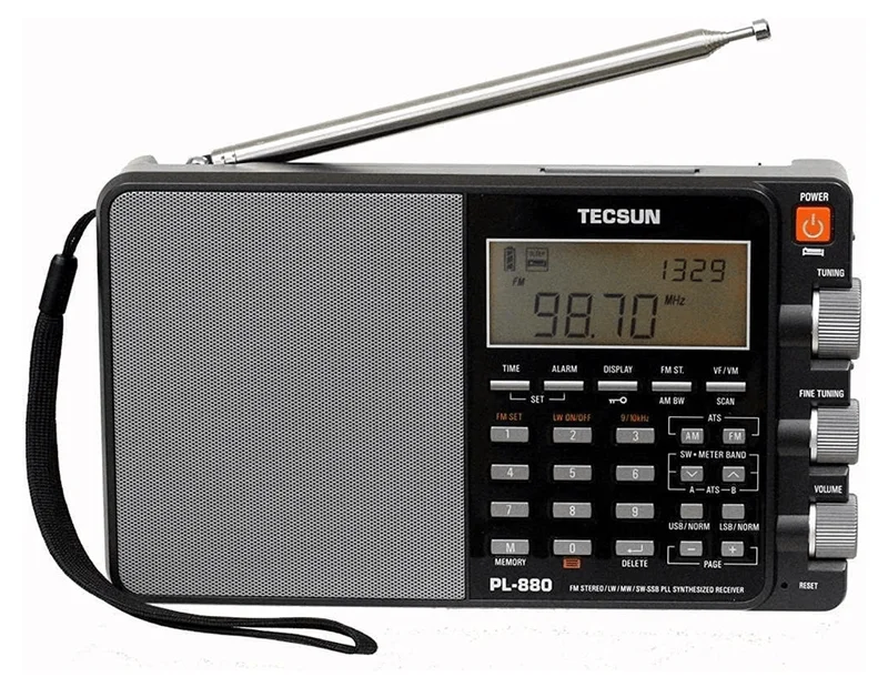 Tecsun PL-880 Dünya Radyosu – SSB, Çift Dönüşüm, 3050 Hafıza, 18650 Pil