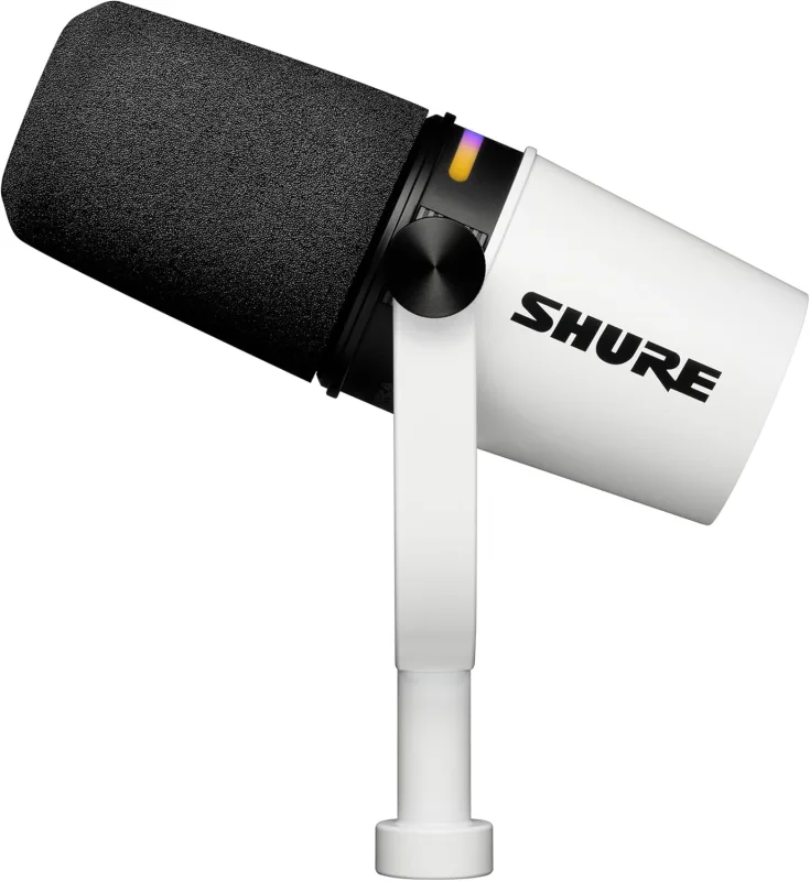 Shure MV7+ USB-C ve XLR Dinamik Podcast Mikrofonu – Beyaz