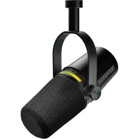 Shure MV7+ Podcast Dynamic Microphone USB-C & XLR Podcast Mikrofonu – OBS Certified Yayıncı Mikrofonu, LED Touch Panel, Auto Level Mode, Digital Pop Filter, Reverb Efektleri – Siyah